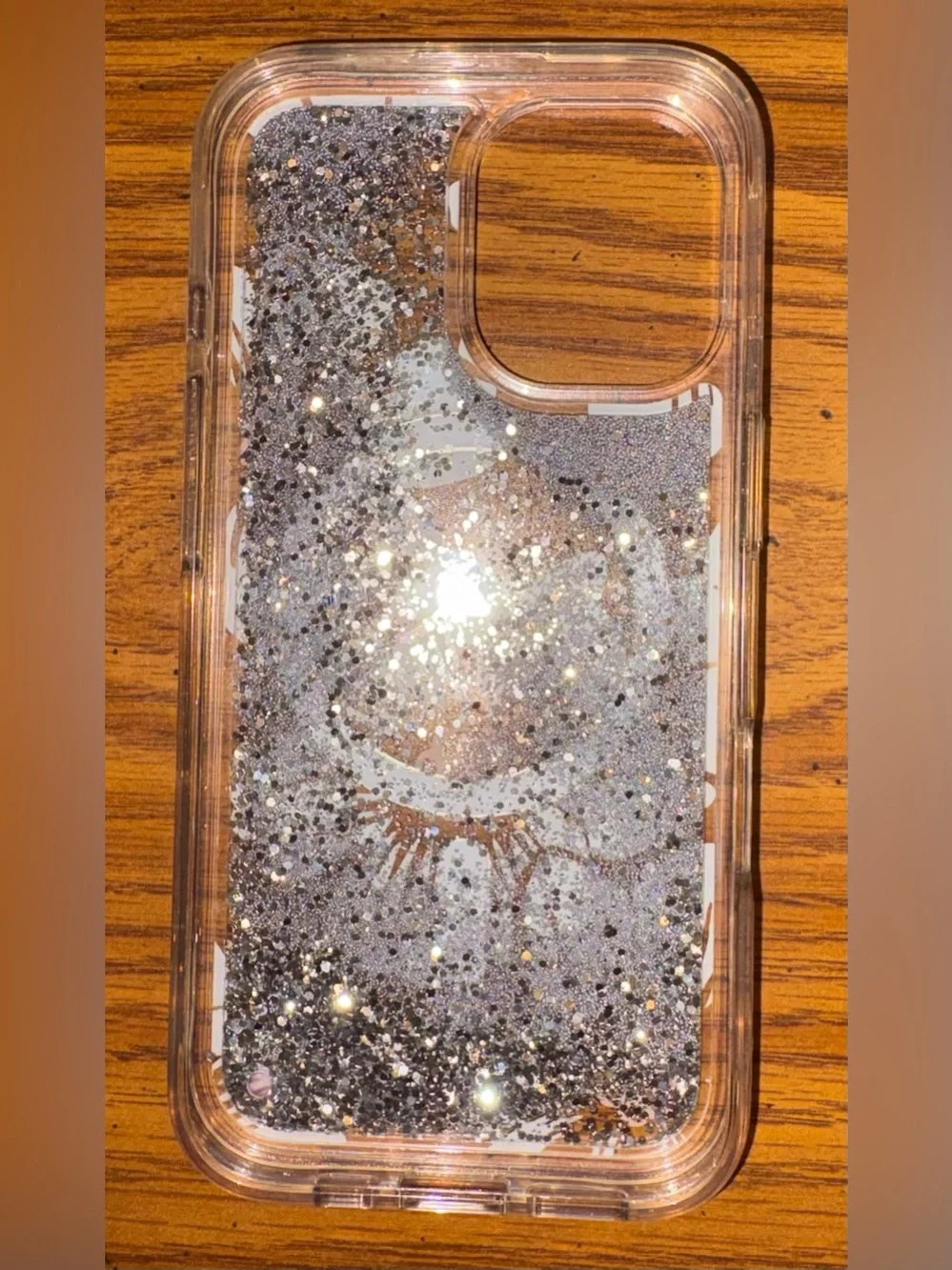 Kate Spade White Floral Glitter Liquid iPhone 16 Case with Pink Accents